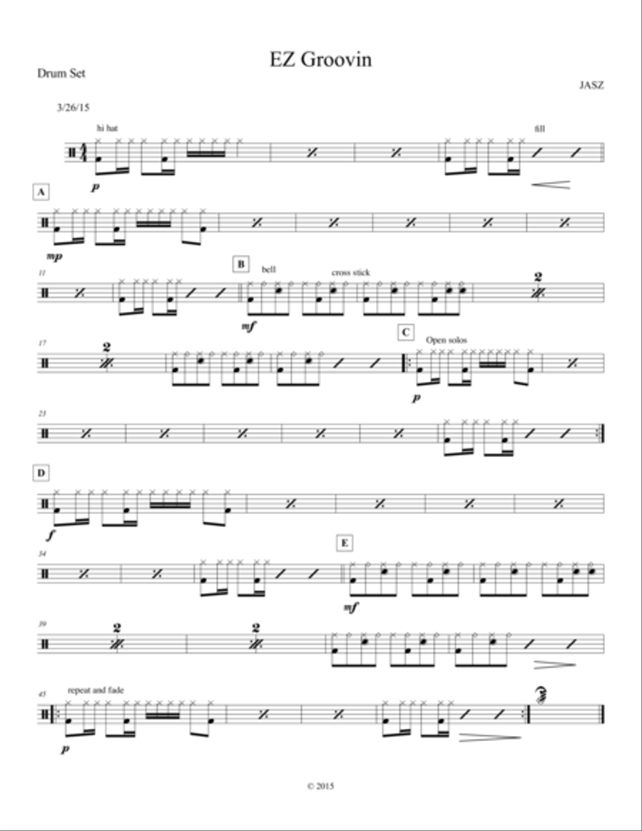 EZ Groovin - Drums Small Ensemble scores gallery preview page 1