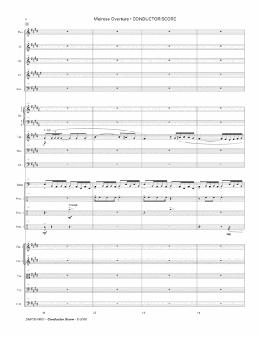 Melrose Overture • Conductor Score and Parts • Matt Johnson Full Orchestra scores gallery preview page 6