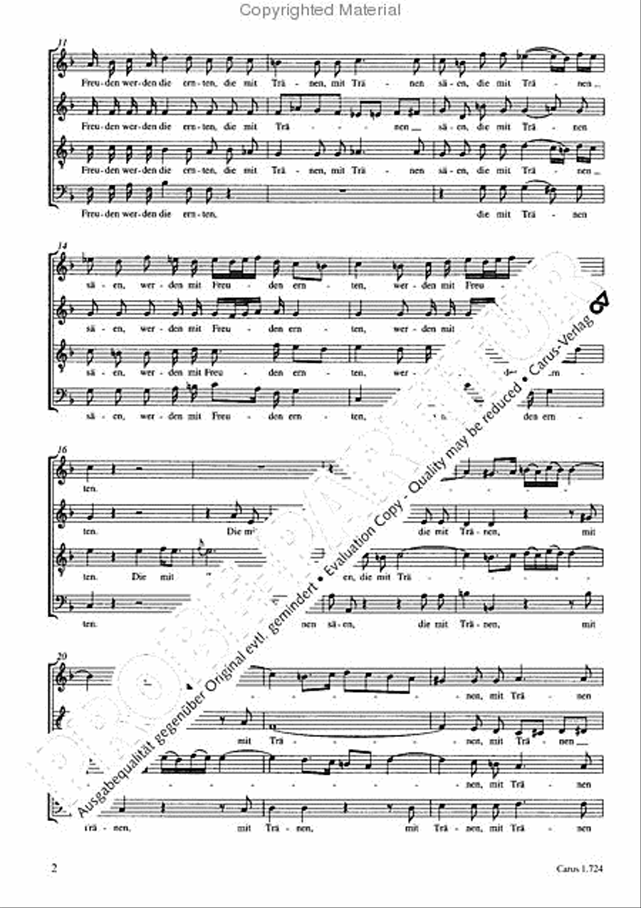 He who weeping soweth (Die mit Tranen saen) 4-Part scores gallery preview page 3