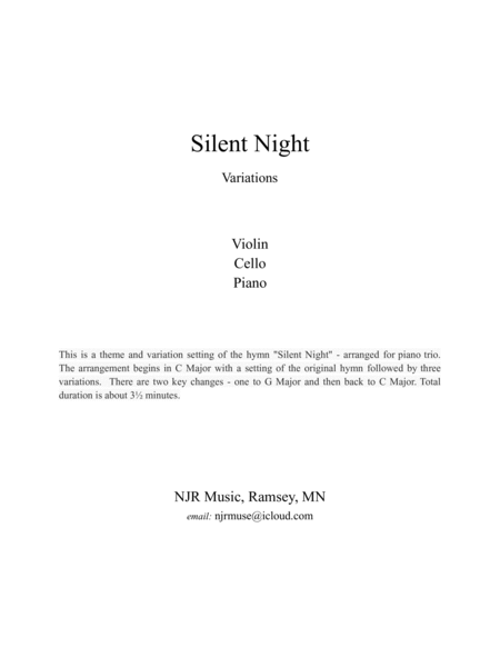 Silent Night - Variations (Piano Trio) complete set image number null