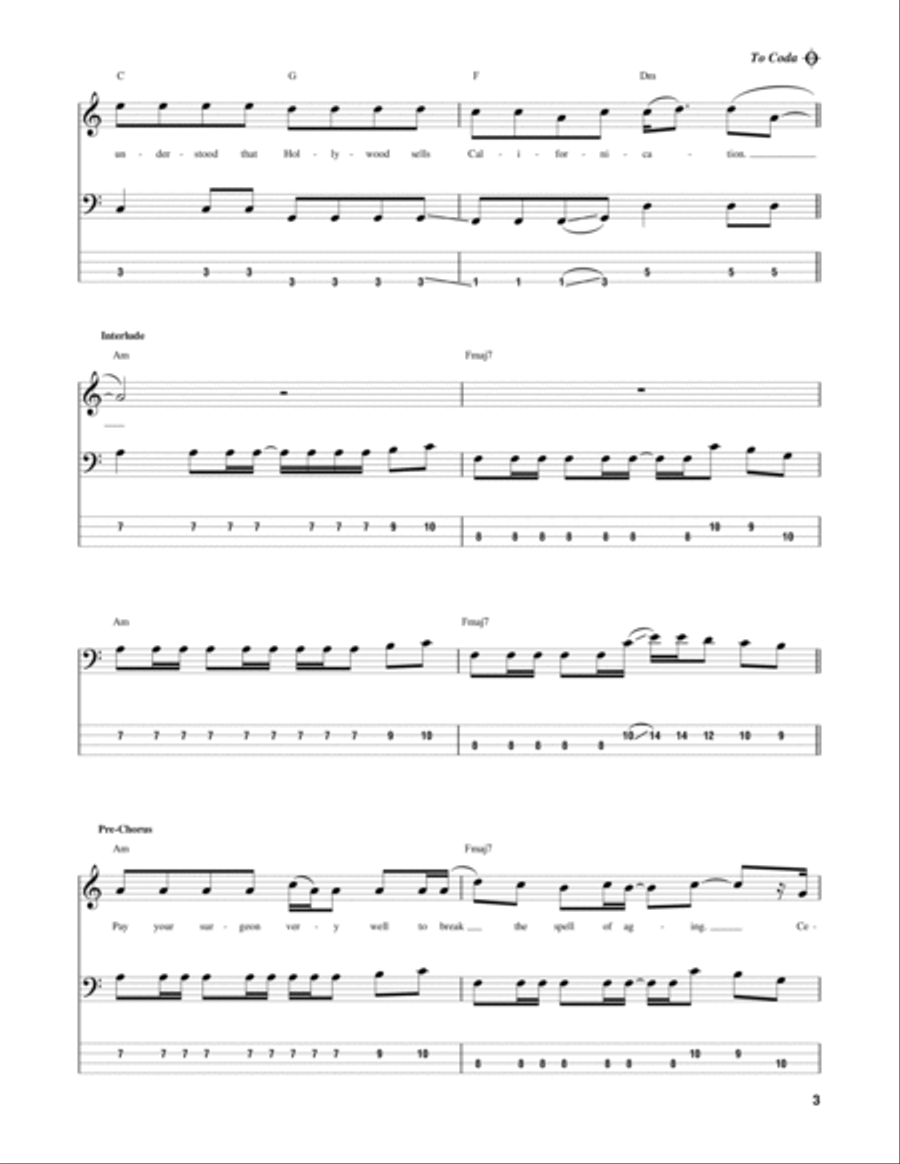 Californication Guitar Tablature scores gallery preview page 3