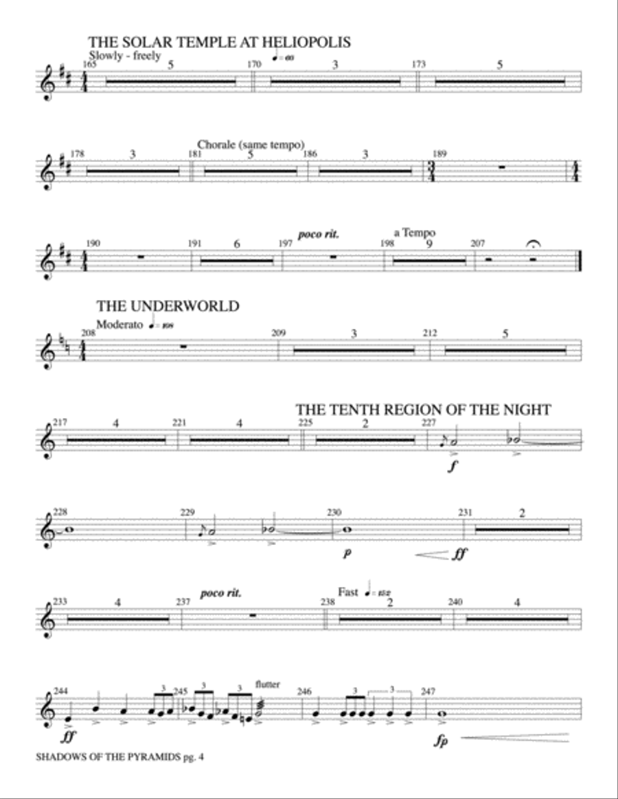 Shadows of the Pyramids: 3rd F Horn Concert Band scores gallery preview page 4