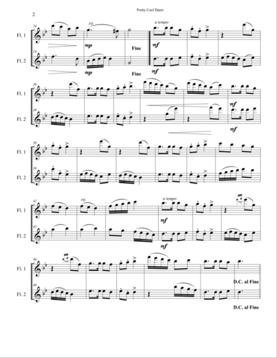 Pretty Cool Duets for Flutes Flute Duet scores gallery preview page 3