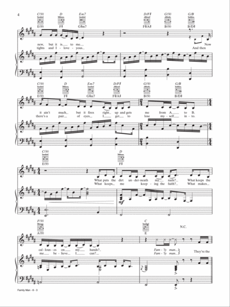 Family Man Piano, Vocal, Guitar scores gallery preview page 3