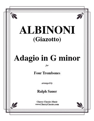 Book cover for Adagio in G minor for Four Trombones