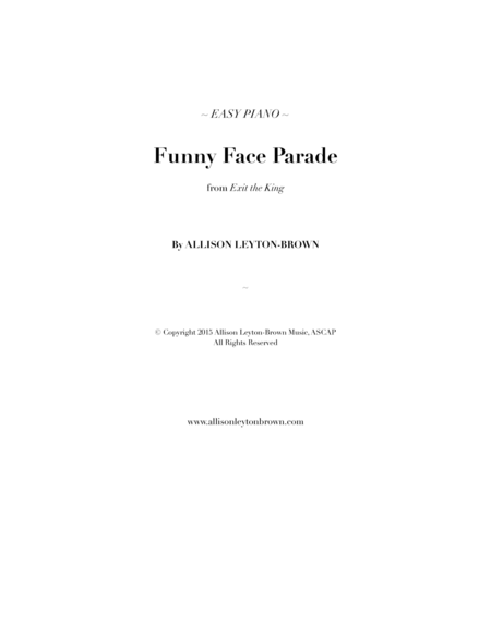 Funny Face Parade - Easy Piano Solo - by Allison Leyton-Brown image number null