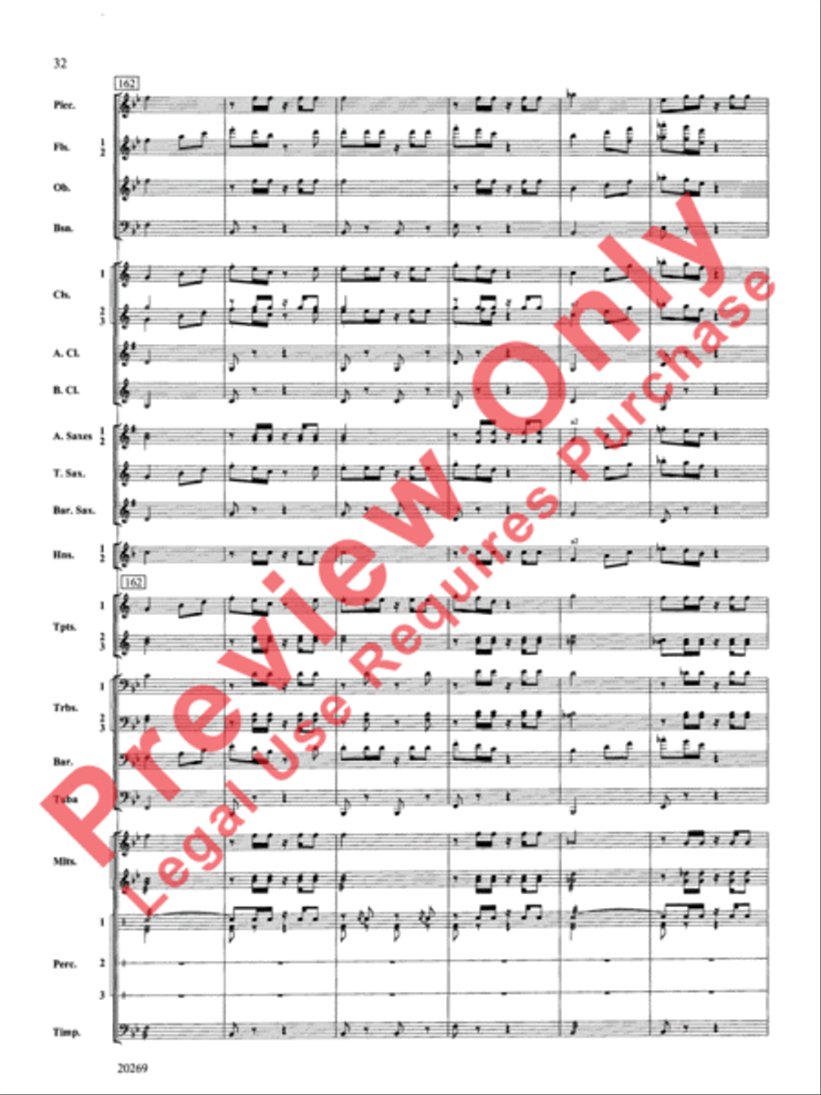Night in the Tropics Concert Band scores gallery preview page 33