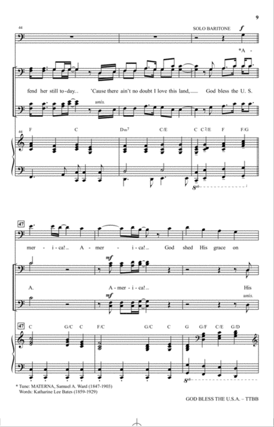 God Bless The U.S.A. God Bless The U.S.A. TTBB scores gallery preview page 8