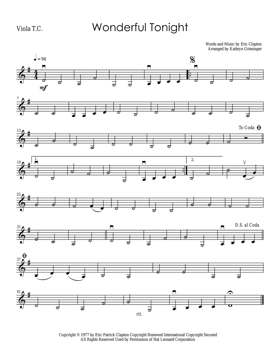 Wonderful Tonight Wonderful Tonight String Quartet scores gallery preview page 4