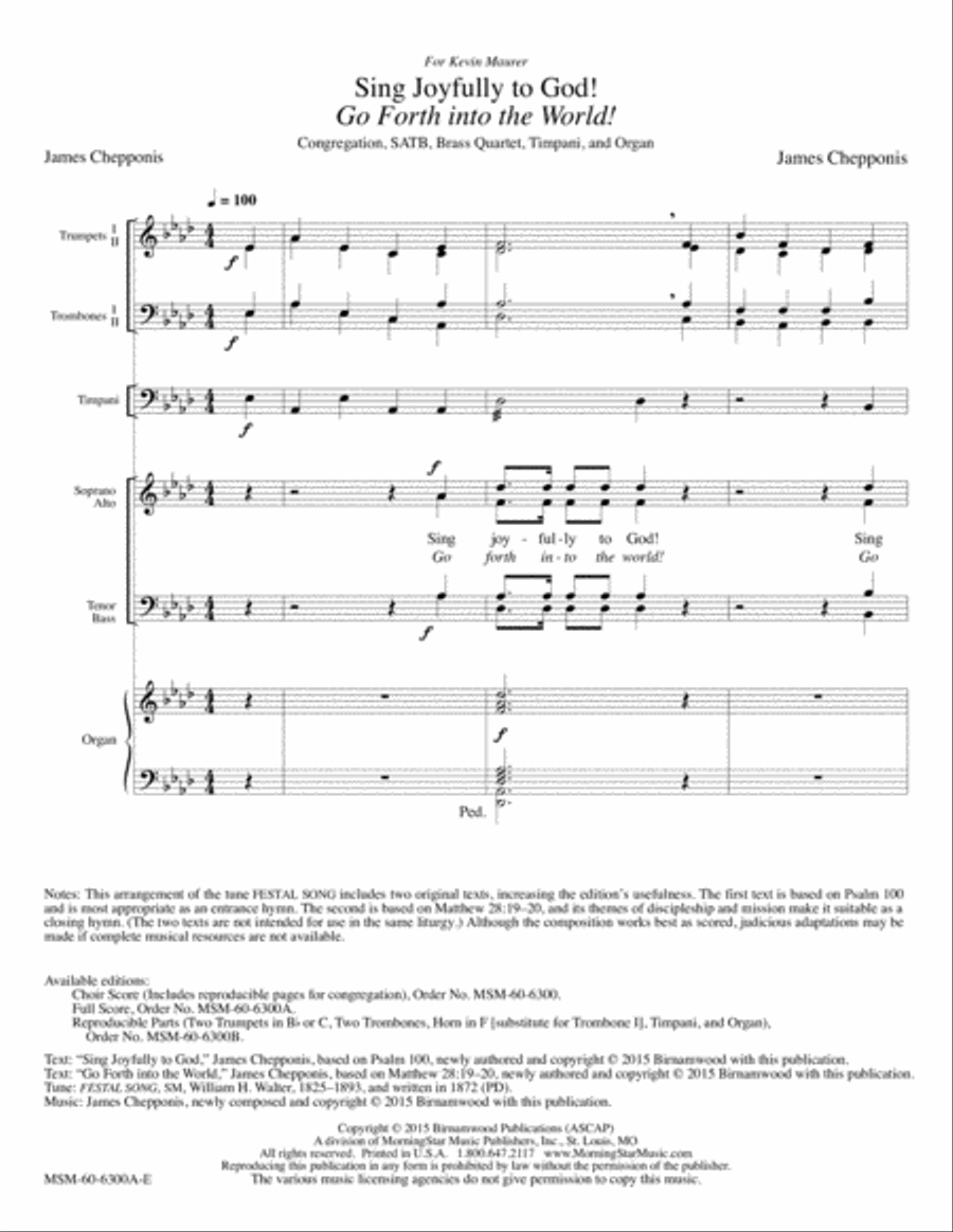 Sing Joyfully to God! Go Forth into the World! Choir scores gallery preview page 1
