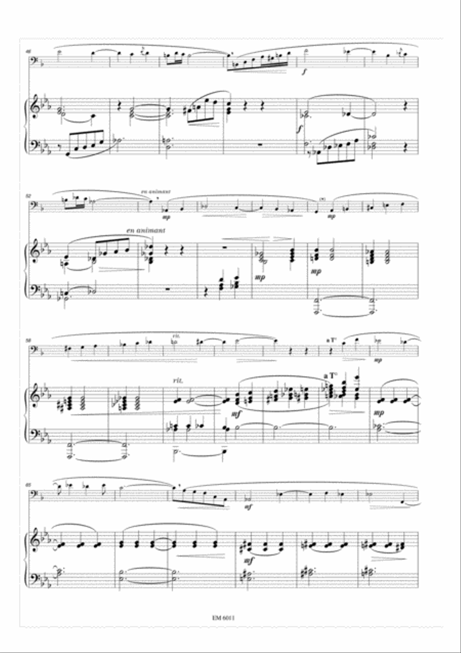 Lied for Bass Clarinet and Piano Bass Clarinet scores gallery preview page 4