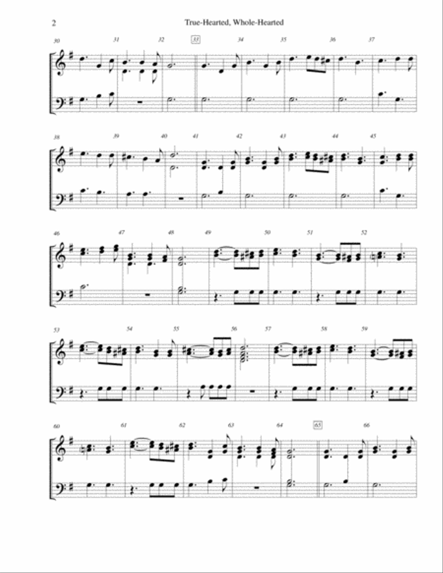 True-Hearted, Whole-Hearted - for 2-octave handbell choir 2-Octaves scores gallery preview page 2