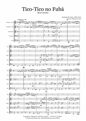 Book cover for Tico-Tico no Fubá - Choro - Brass Quintet - Arrangement: Thomas H. Graf