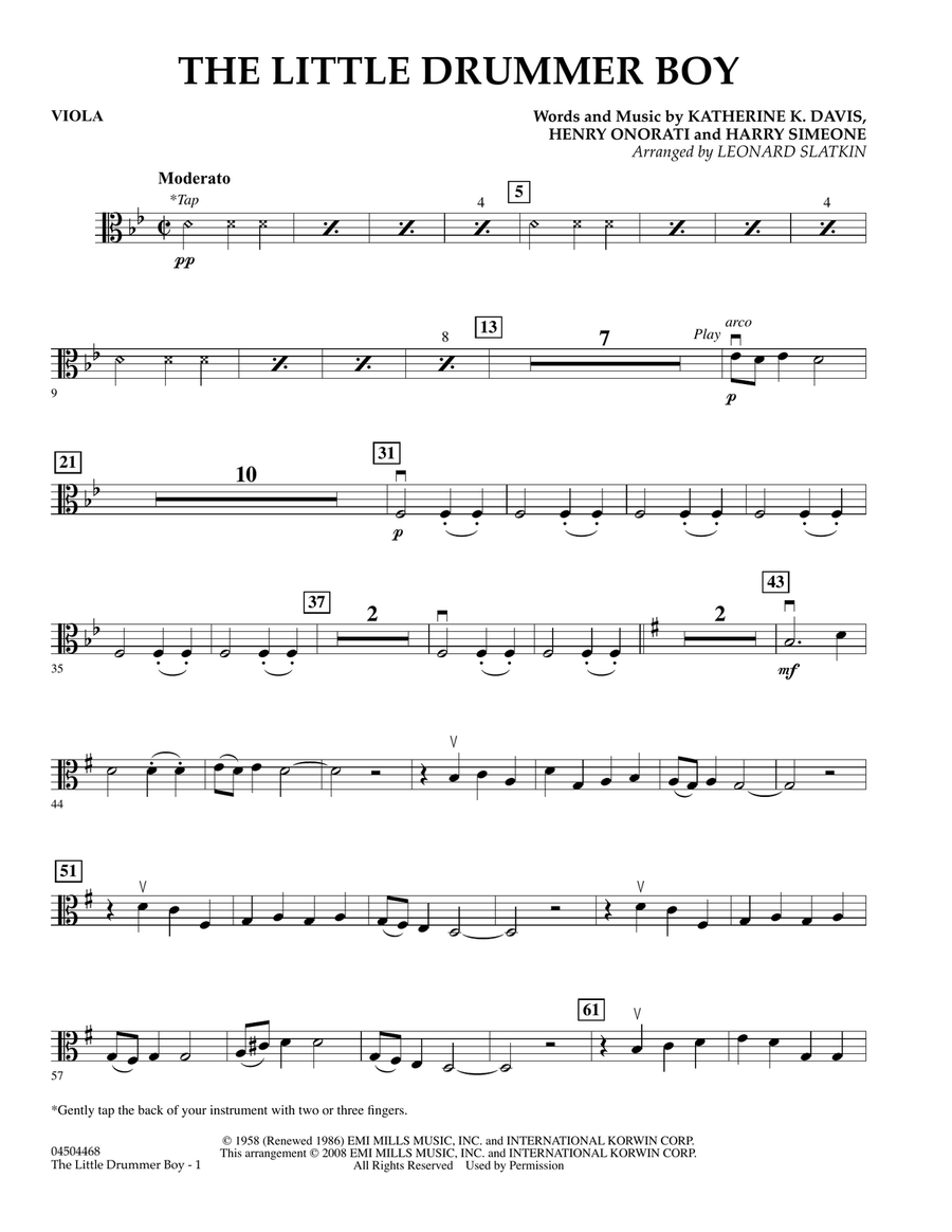 The Little Drummer Boy - Viola Orchestra scores gallery preview page 1