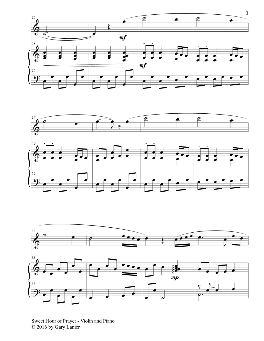 SWEET HOUR OF PRAYER (Duet – Violin & Piano with Score/Part) Violin Solo scores gallery preview page 4