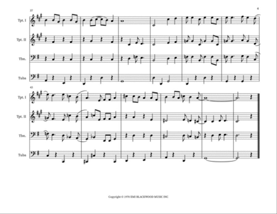 Put Your Hand In The Hand Brass Ensemble scores gallery preview page 4