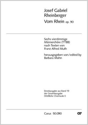Book cover for Vom Rhein op. 90. Sechs vierstimmige Mannerchore