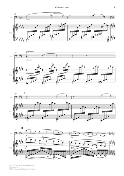 Clair de Lune by Debussy - Tuba and Piano (Full Score and Parts) image number null