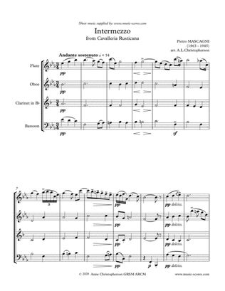 Intermezzo from Cavalleria Rusticana - Wind Quartet