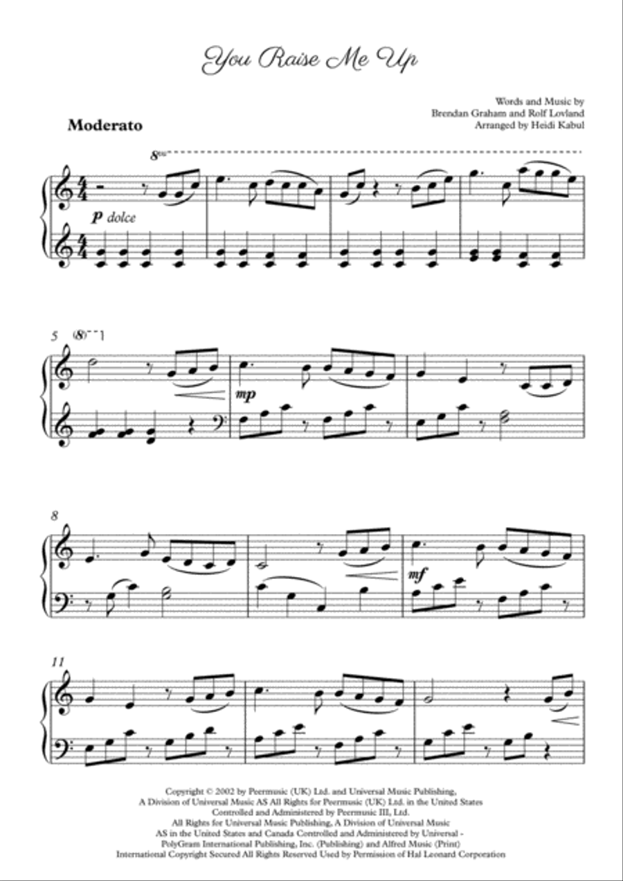 You Raise Me Up You Raise Me Up Piano Solo scores gallery preview page 2