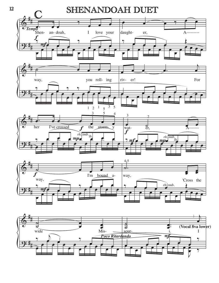 SHENANDOAH DUET Piano, Vocal scores gallery preview page 3
