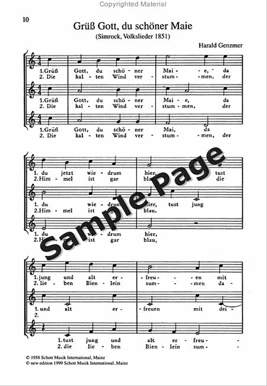 Genzmer H Alte Volkslieder I Neuen S tze Women's Choir scores gallery preview page 11