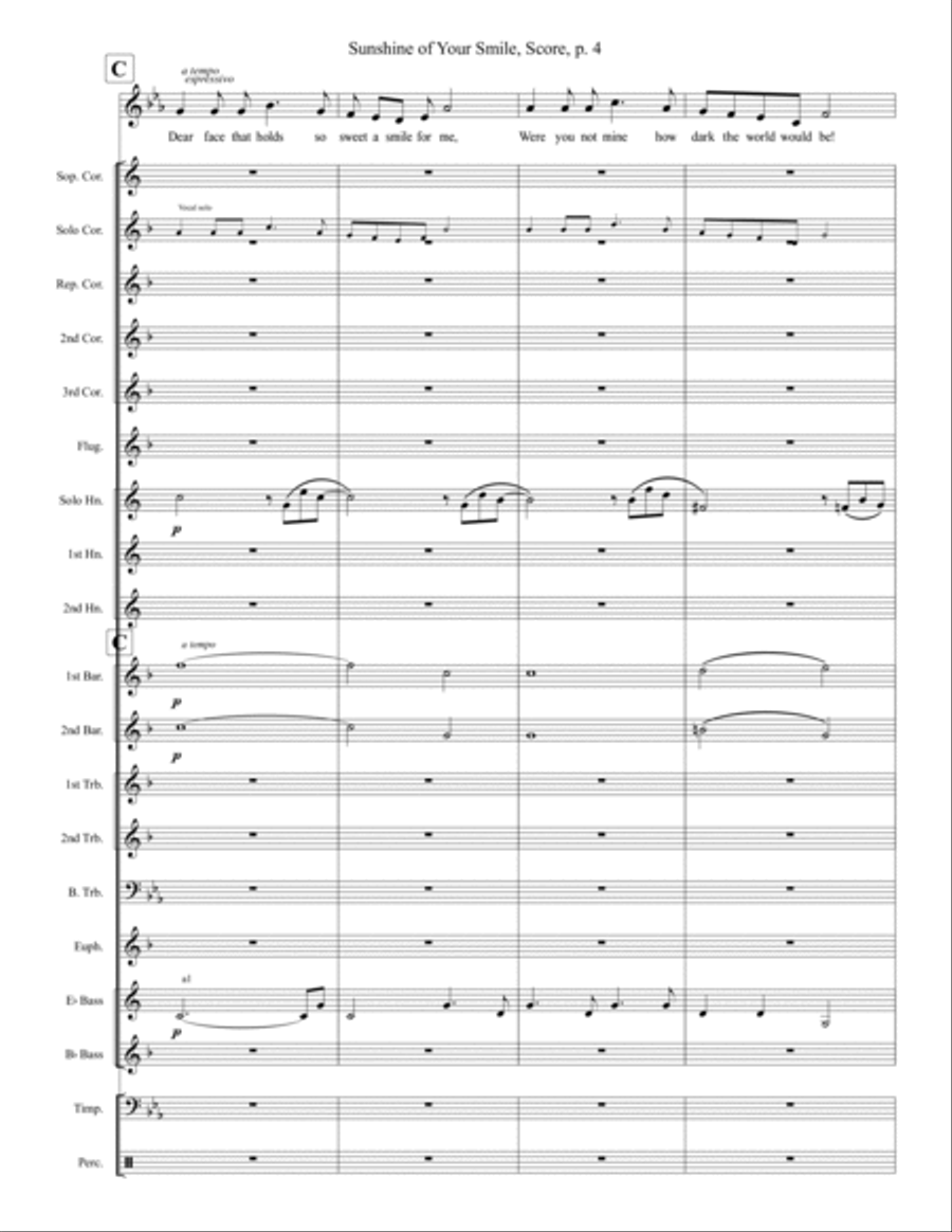 The Sunshine Of Your Smile Brass Band scores gallery preview page 6