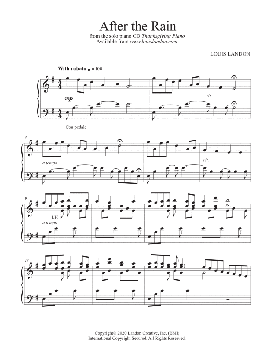 After the Rain Piano Method scores gallery preview page 1