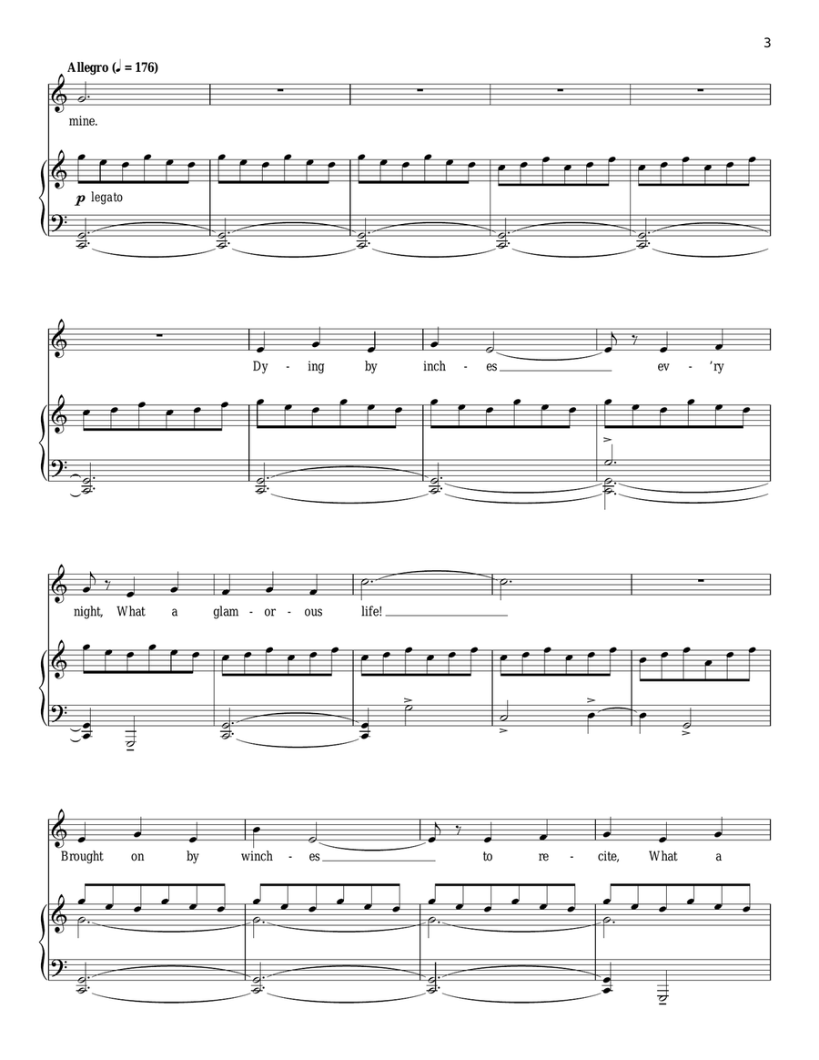 The Glamorous Life Piano, Vocal scores gallery preview page 3
