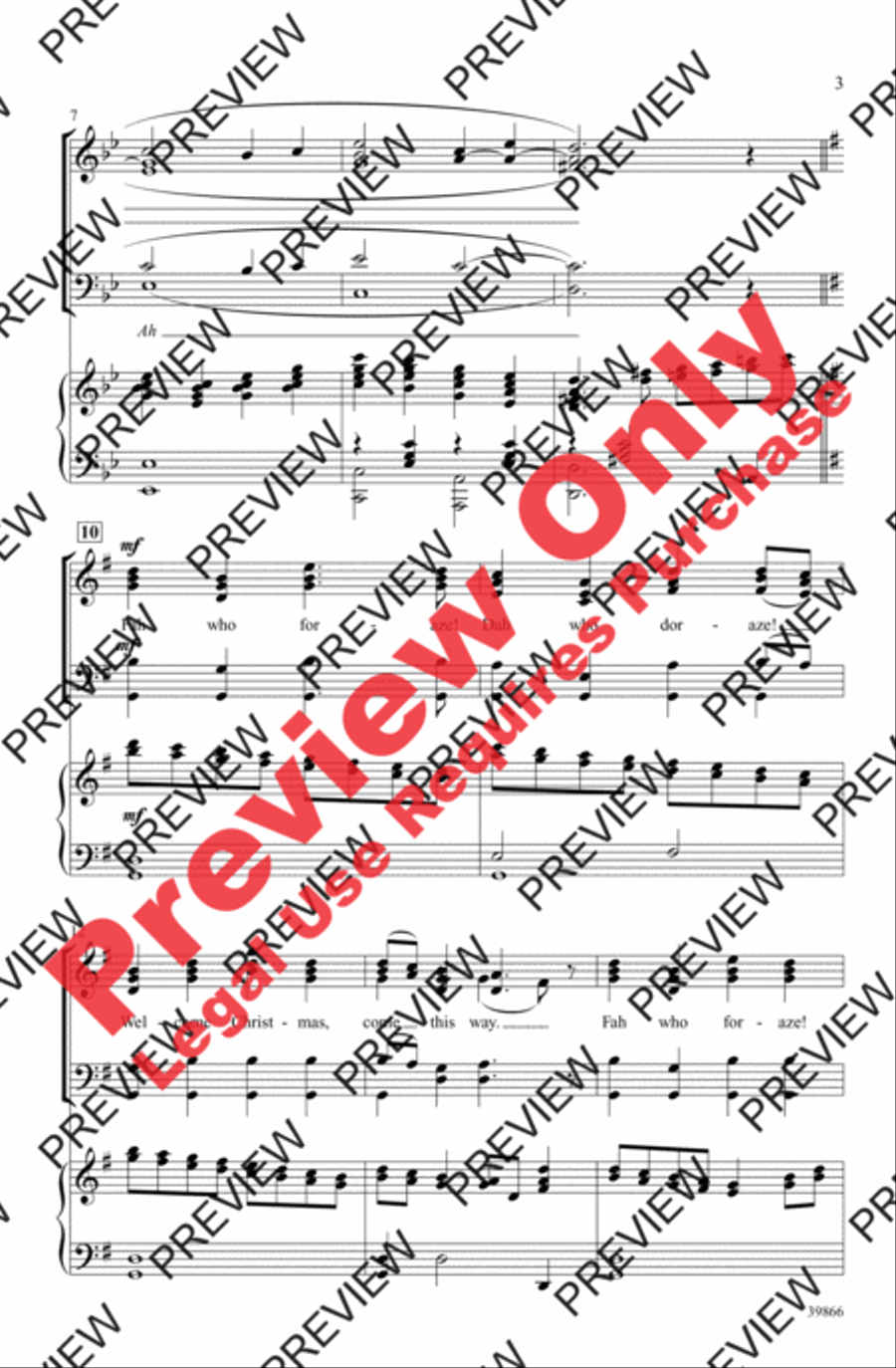 Welcome Christmas Welcome Christmas 4-Part scores gallery preview page 3