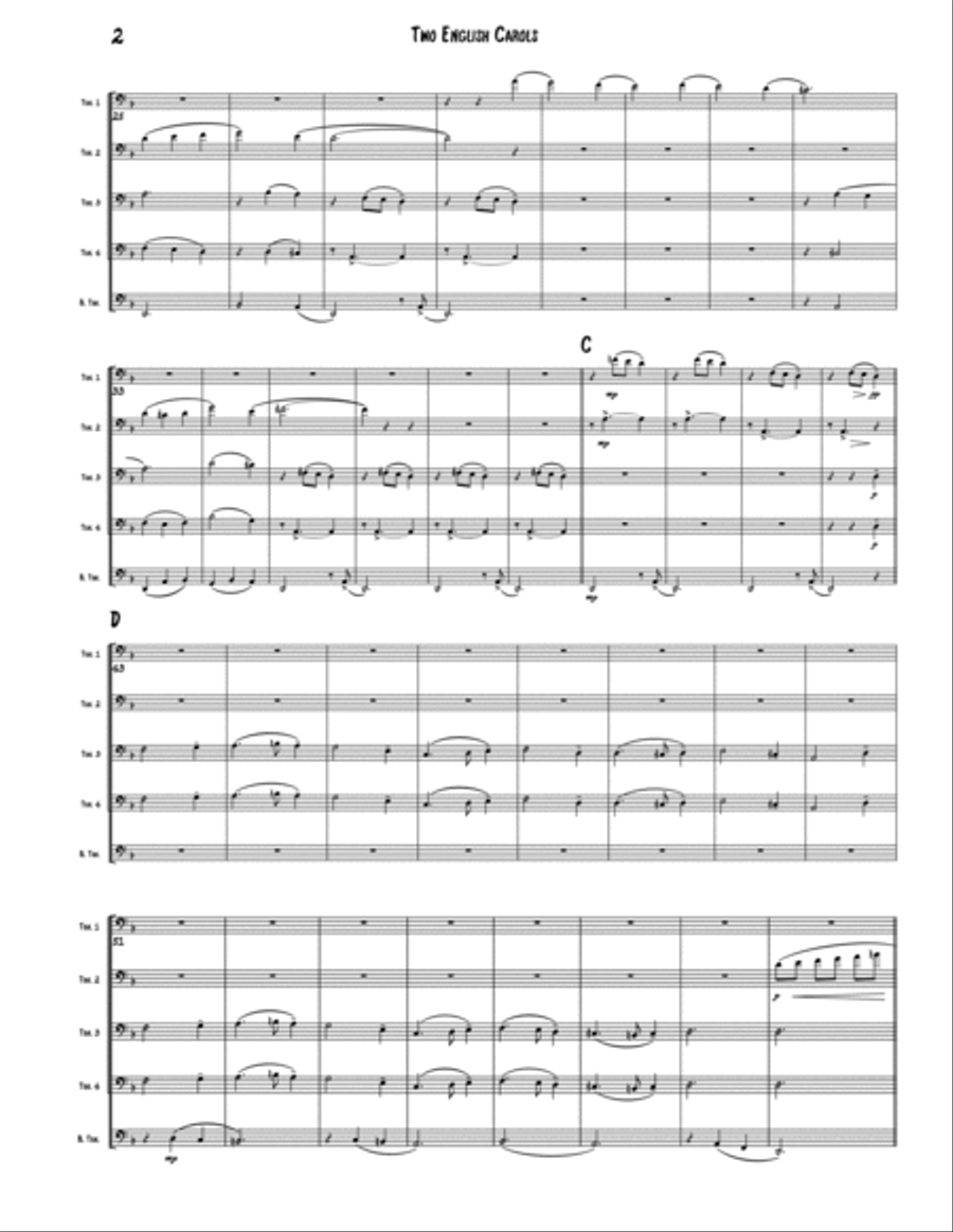 Two English Carols (Coventry Carol; What Child Is This?) - Trombone Quintet or Choir Choir scores gallery preview page 2