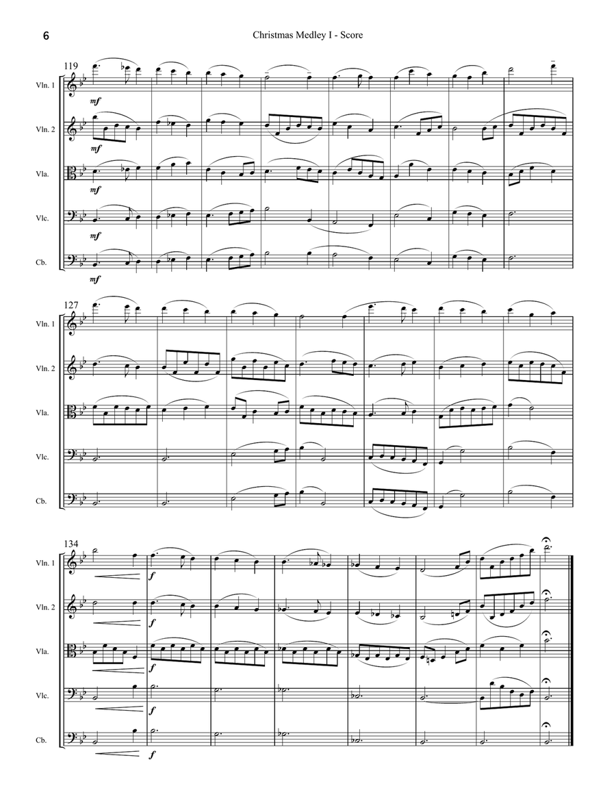 A Christmas Medley String Orchestra scores gallery preview page 6
