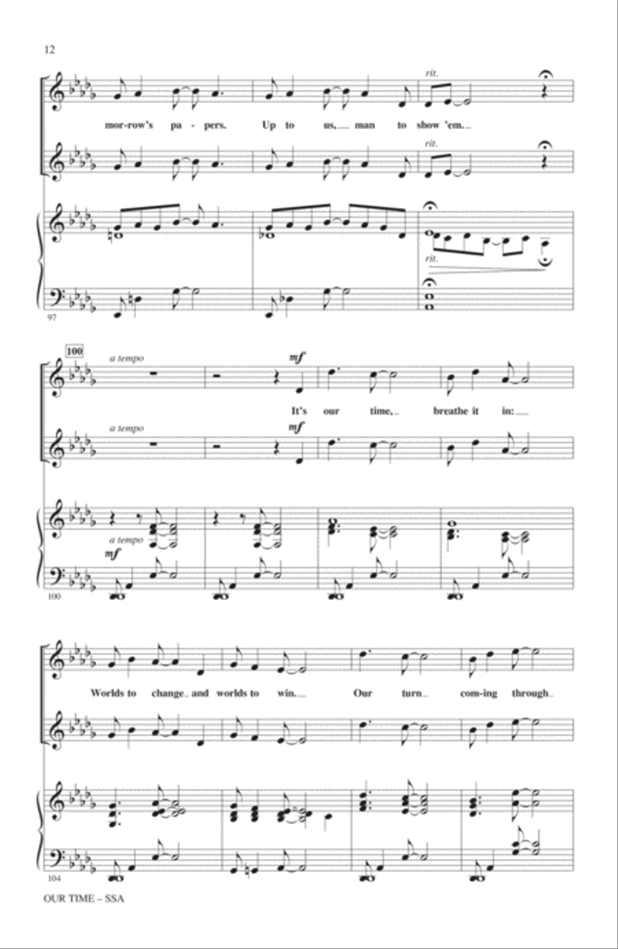 Our Time (from Merrily We Roll Along) (arr. Mac Huff) SSA scores gallery preview page 11