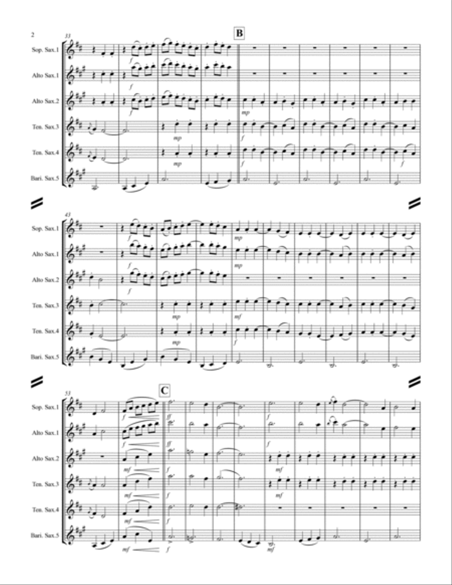 Cielito lindo (for Saxophone Quintet SATTB or AATTB) Saxophone Quintet scores gallery preview page 3