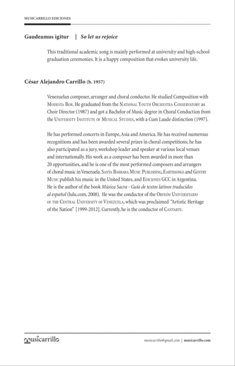 Gaudeamus igitur (So let us rejoice) 4-Part scores gallery preview page 2