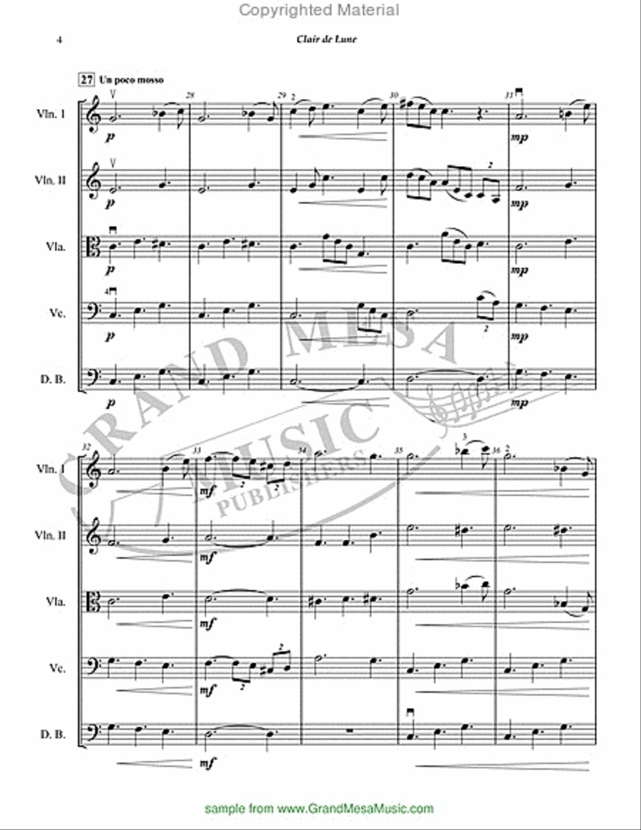 Clair De Lune String Orchestra scores gallery preview page 5