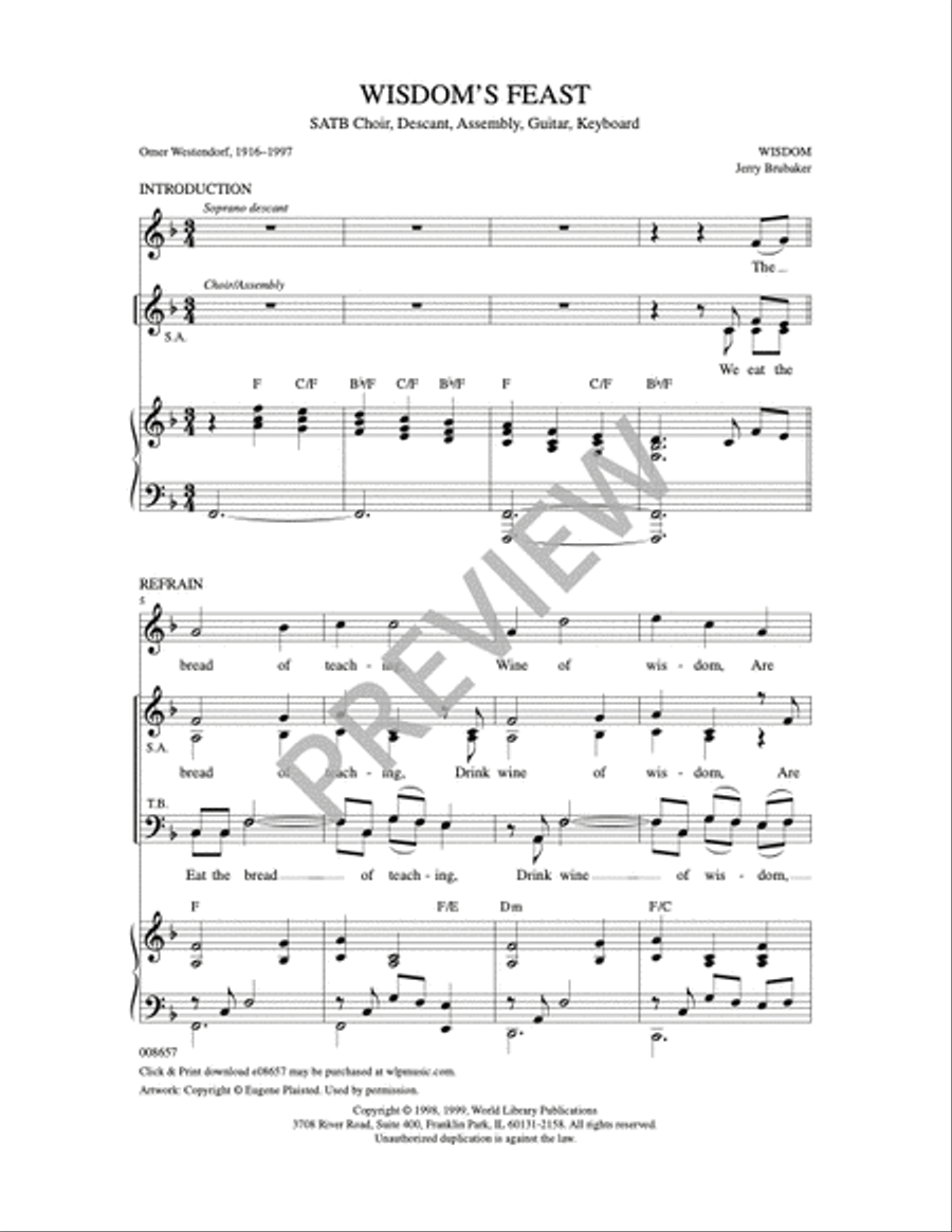 Wisdom's Feast 4-Part scores gallery preview page 9