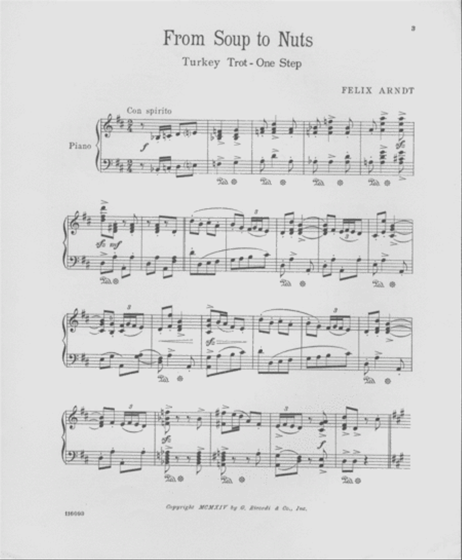 From Soup To Nuts. Turkey Trot-One-Step Piano Solo scores gallery preview page 2