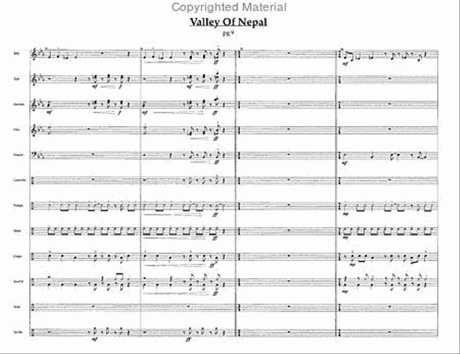 Valley Of Nepal Percussion Ensemble scores gallery preview page 4