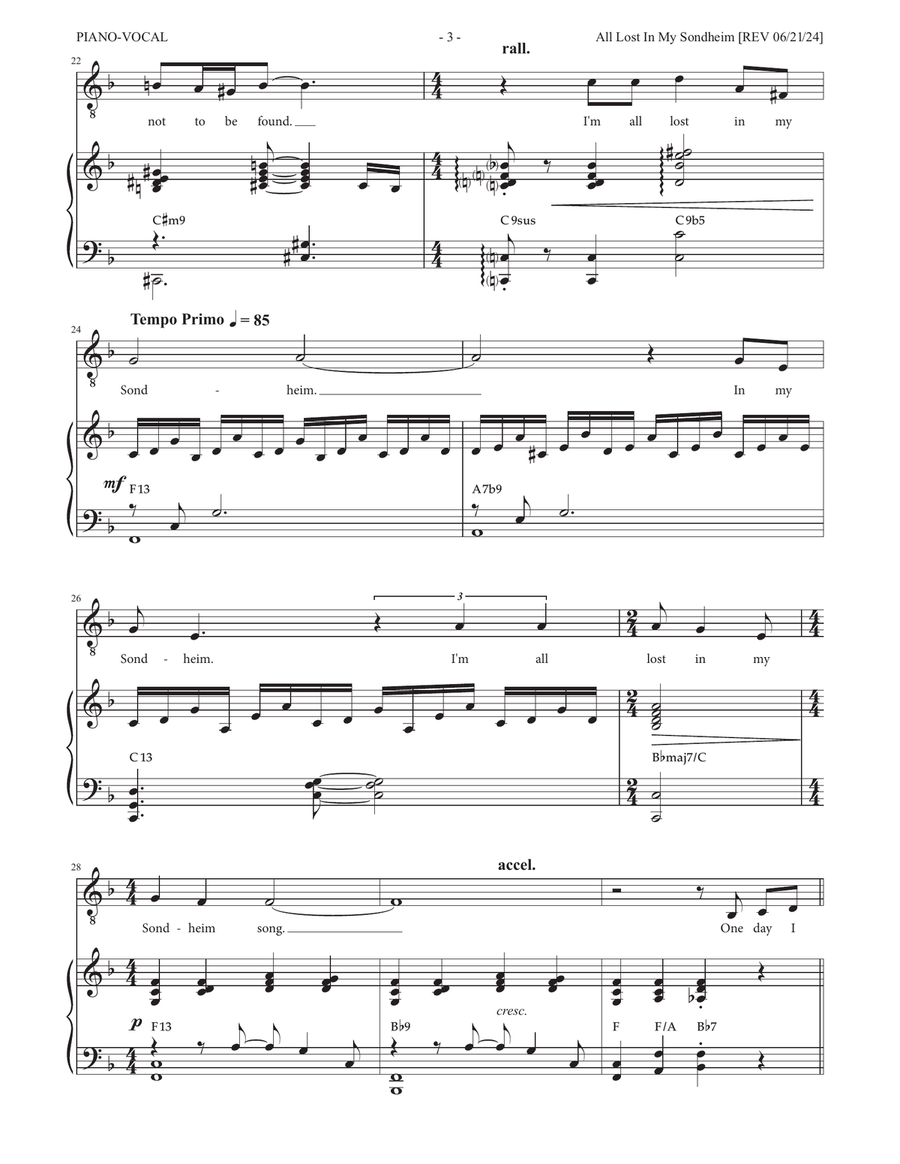 All Lost in My Sondheim Piano, Vocal, Guitar scores gallery preview page 3
