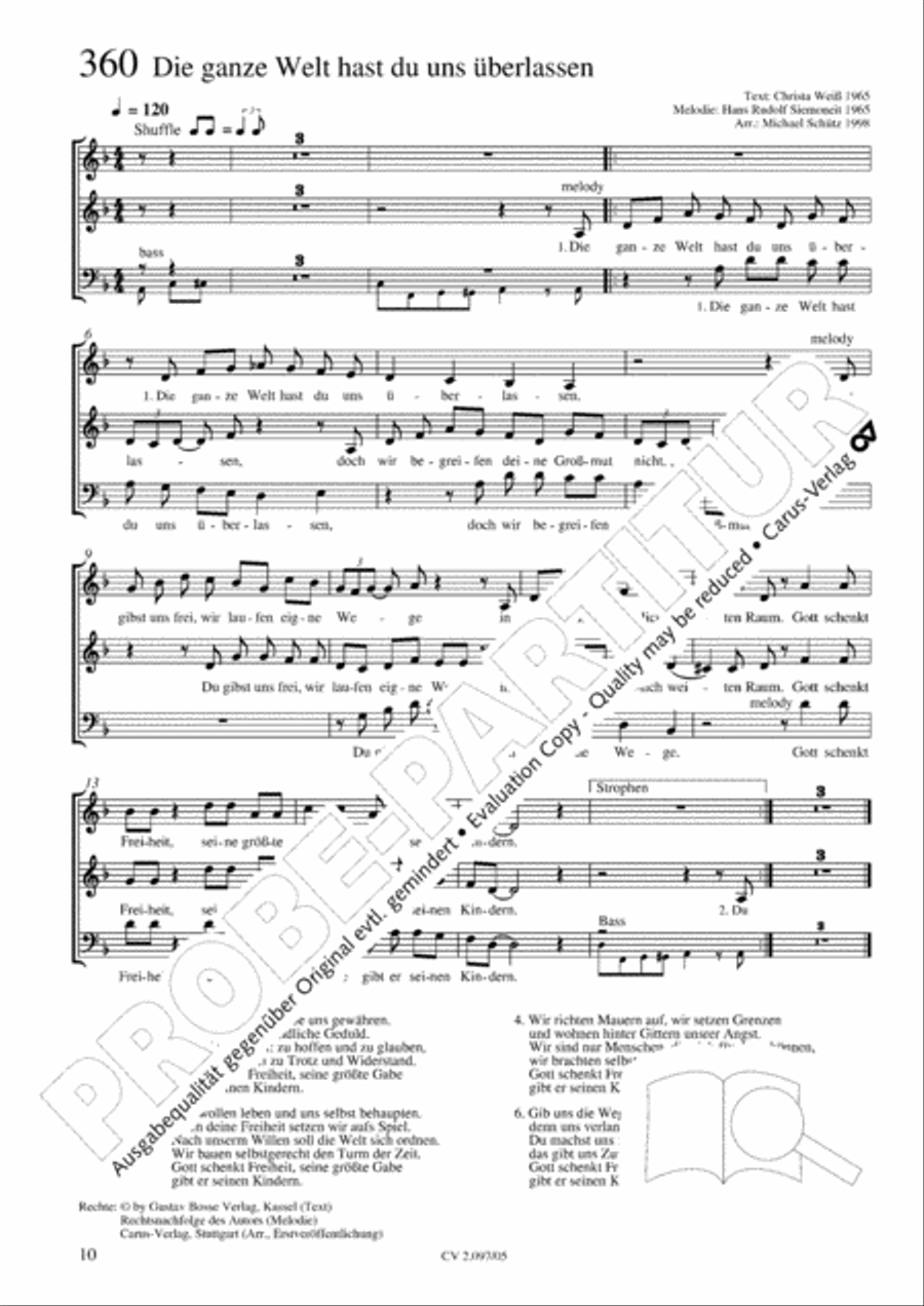 Pop-Chorbuch zum EG: Morning has broken Choir scores gallery preview page 11