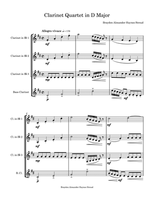Book cover for Clarinet Quartet in D Major
