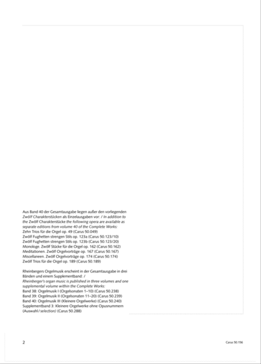 Zwolf Charakterstucke op. 156 Organ Solo scores gallery preview page 3