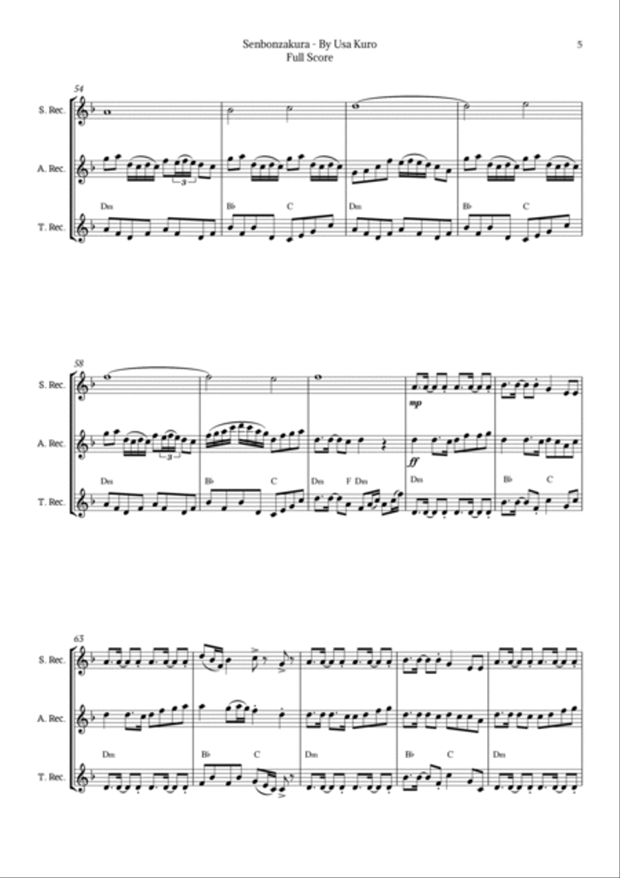 Senbonzakura Chamber Music scores gallery preview page 5