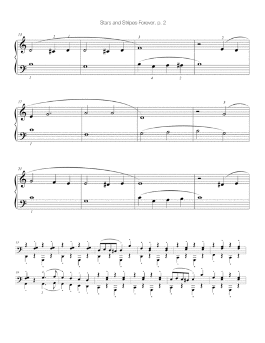 Stars and Stripes Forever (Elementary Piano Duet) Easy Piano scores gallery preview page 2