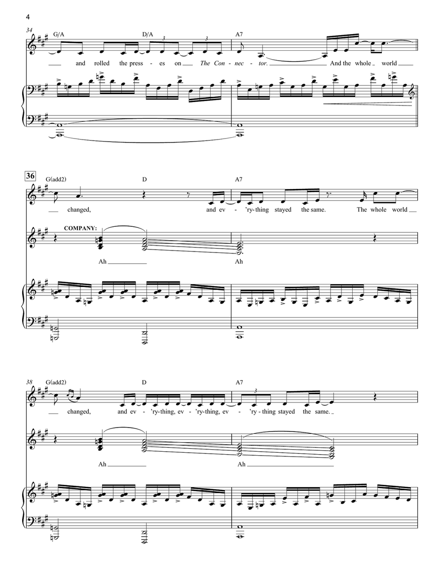 The Whole World Changed (from The Connector) Voice scores gallery preview page 4