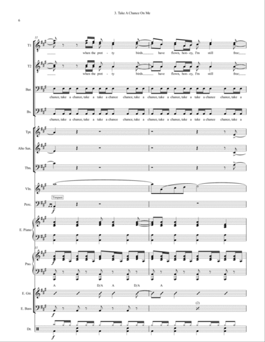 Take A Chance On Me Large Ensemble scores gallery preview page 6