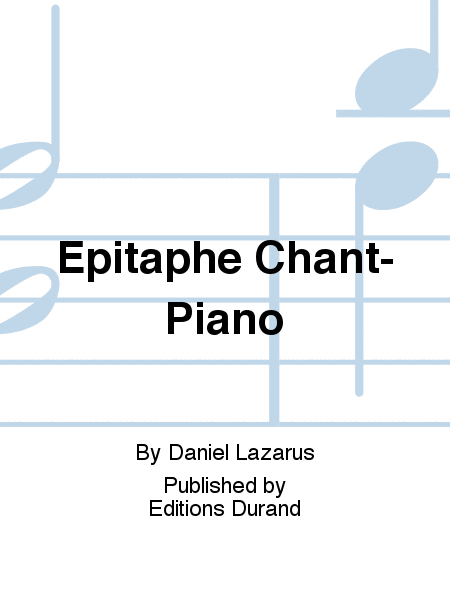 Epitaphe Chant-Piano