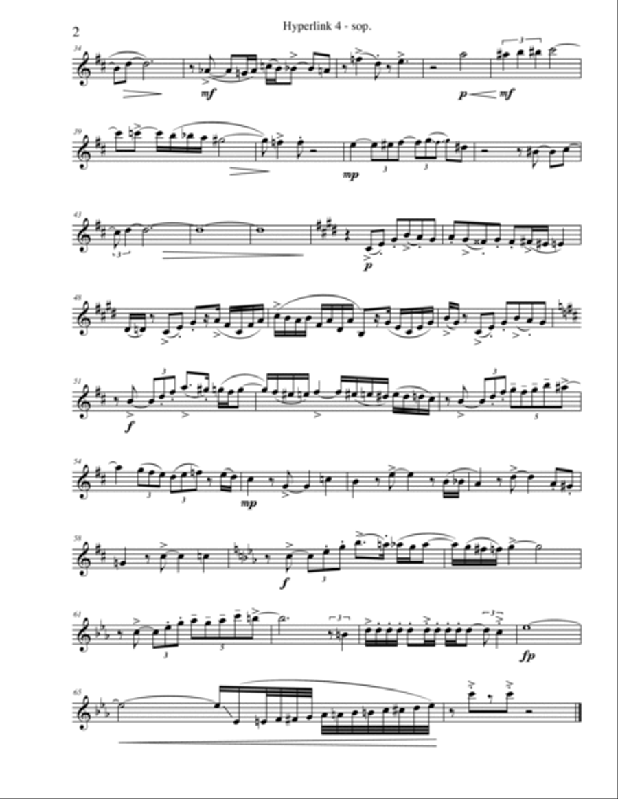 Hyperlink IV from Tango Loops 2 Woodwind Quartet scores gallery preview page 2