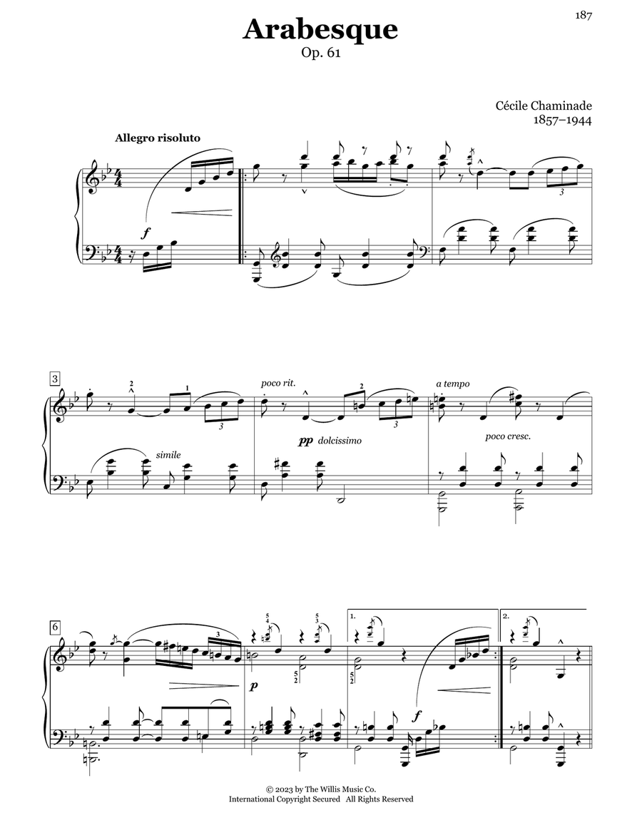 Arabesque, Op. 61 Piano Method scores gallery preview page 1
